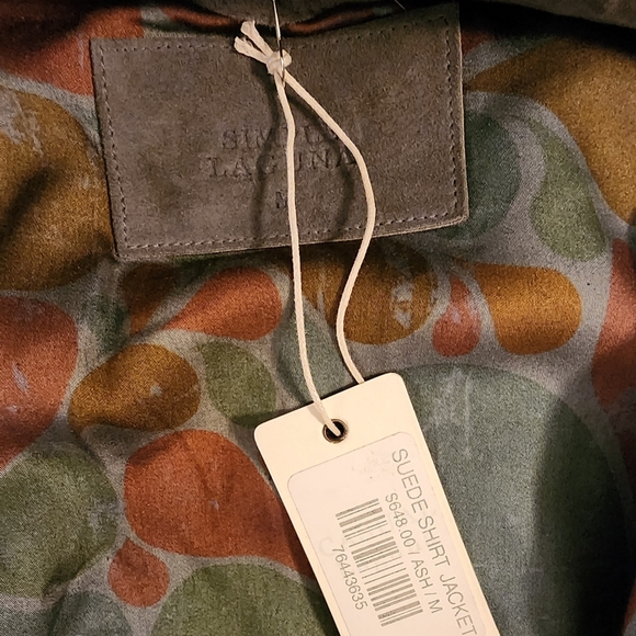 100% Suede Ash Gray Shirt Jacket M - Picture 7 of 7